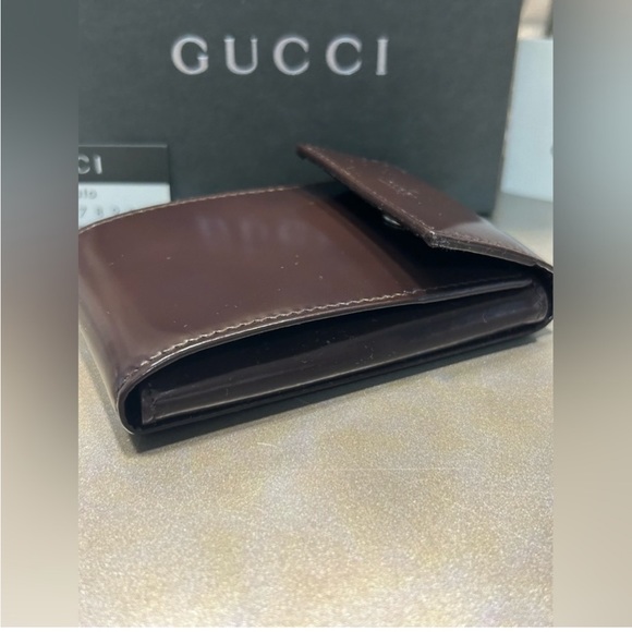 GUCCI *KEY HOLDER & WALLET Unisex w/ box LIKE NEW Burgundy color - Picture 8 of 15
